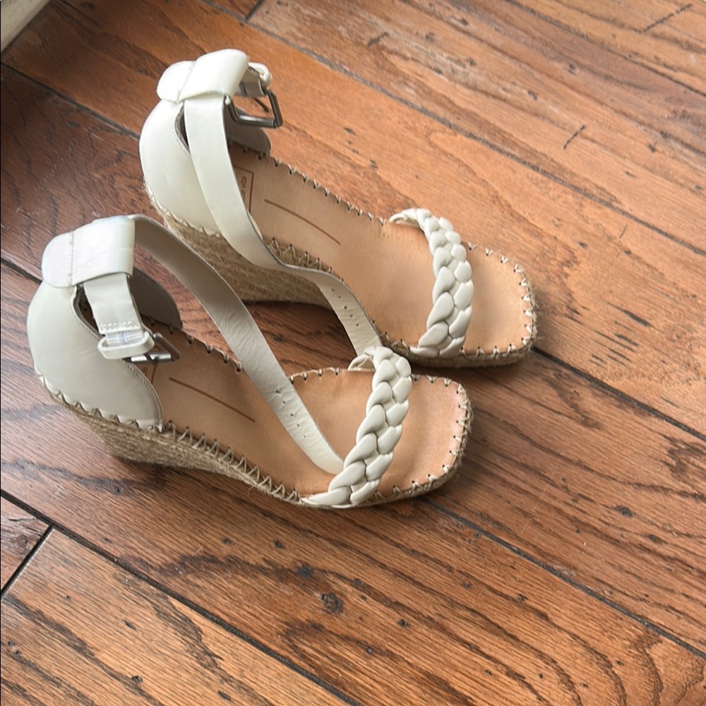 Dolce Vita Cream Wedge Sandals with Ankle Strap